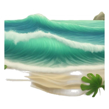 waves at beach sticker