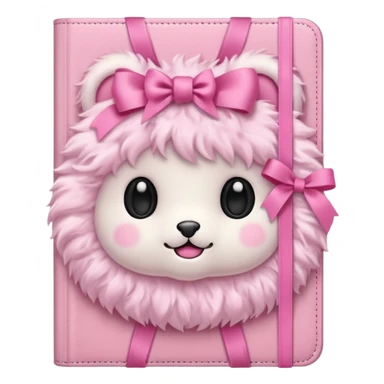 babypink fluffy diary sticker