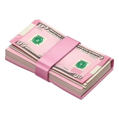 a pink piece of cash sticker