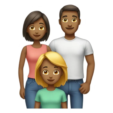 Family with 4, father, mother, teenager boy, small girl sticker