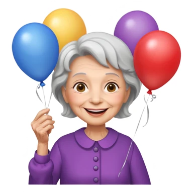 balloons holder ol woman sticker