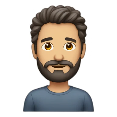 hombre 35 años crespo con barba sticker