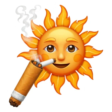 The sun smoking a joint  sticker