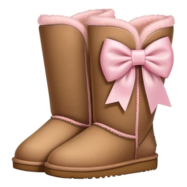 light brown uggs with light pink bow  sticker