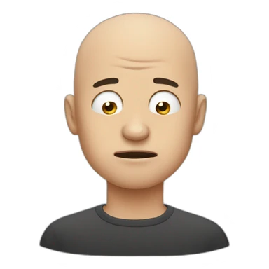 bald man crying sticker