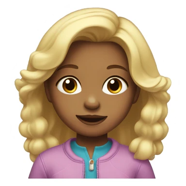 a cartoon picture of a 2 year old girl sticker