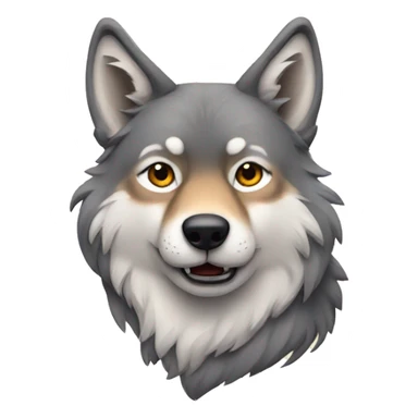 a wolf with butterflies sticker
