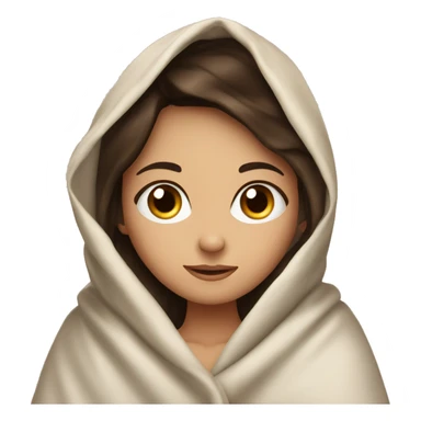 brunette girl inside a blanket blue eyes sticker