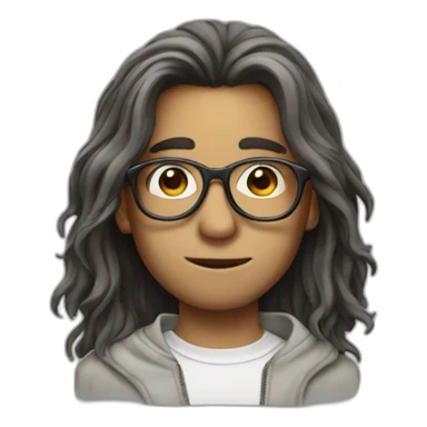 boy long hair smoke  glasses sticker