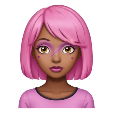 Black girl with pink wig sticker
