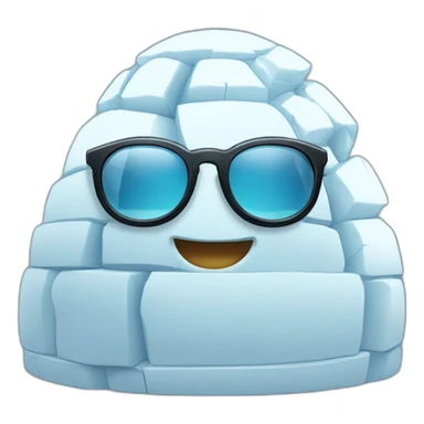 igloo with cool big glasses sticker