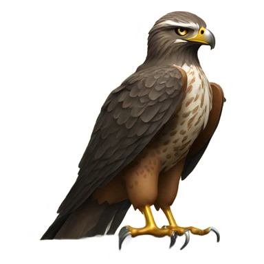 Hawk with a gun in the woods  sticker