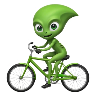 alien riding bicycle sticker