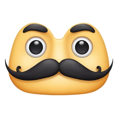 classic black mustache  sticker