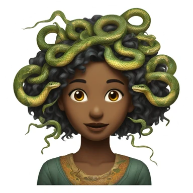 girl with snakes for hair  sticker