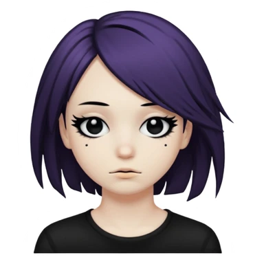 emo person with hair over face  sticker