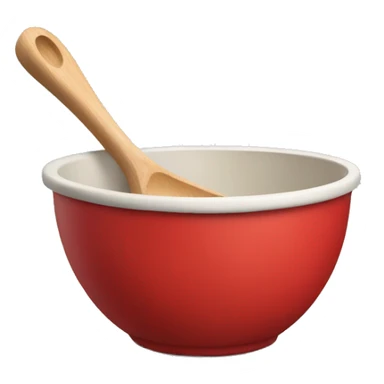 Red mixing bowl with wooden spoon sticker