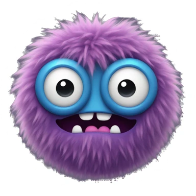 cute fuzzy monster sticker