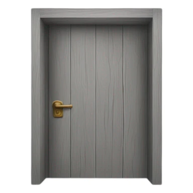 One gray wood open door perspective sticker