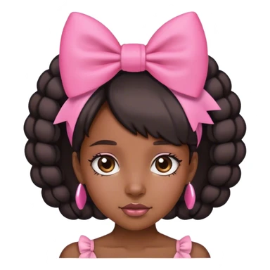 black girl with pink bow on heac sticker
