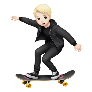 Gothic person riding a skateboard  sticker