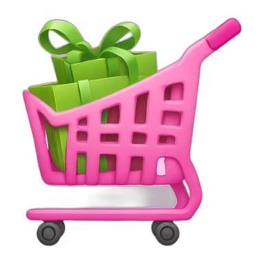 Pink Shopping Cart sticker