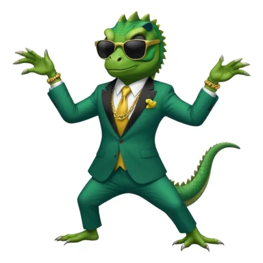 capitalist iguana banker godfather with black sunglasses breakdance sticker