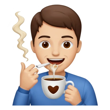 Spitting coffee while laughing sticker