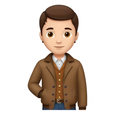 brunette man with brown dutch clothing sticker