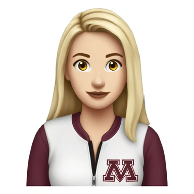 White girl wearing A&M merch in front of home sticker