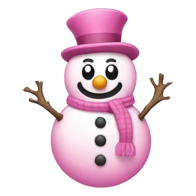 pink snowman sticker
