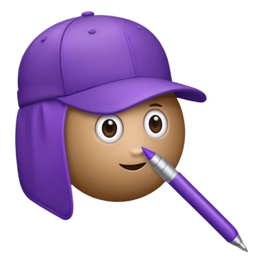 A plastic brown ball cap and the long rectangle purple. (With a pen) And looks like a BFDI style sticker