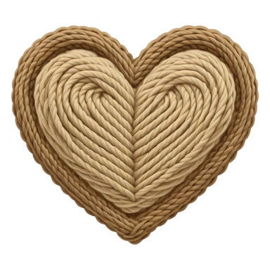 Knitted beige yarn heart sticker