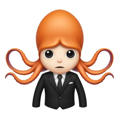 Cool squid with a black suit sticker