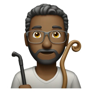 blind man holding a blind cane sticker