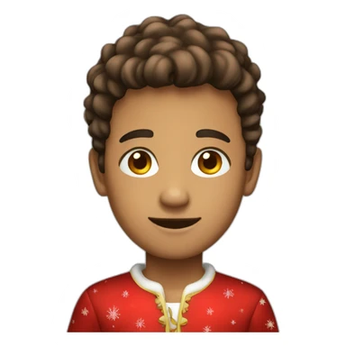 a boy with red cristmas dress sticker