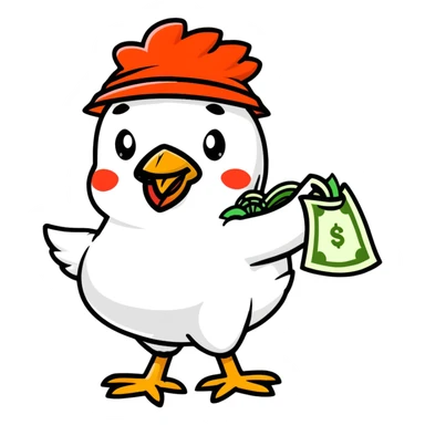 cool chicken gangster with money and bling sticker