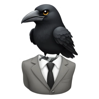 Crow saying “dih” in a buisness suit sticker