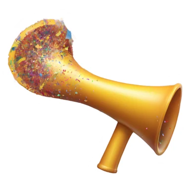 Party horn blowing confetti  sticker