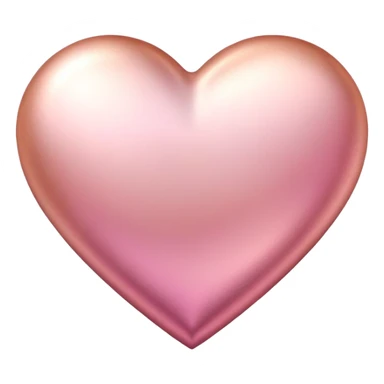 Rose gold heart with gradient pink tones, metallic texture sticker