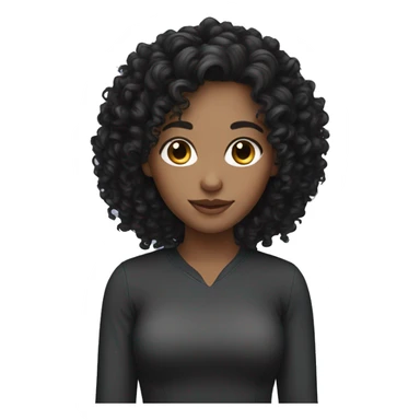 Black curly hair ,white girl sticker