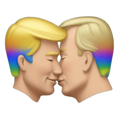 trump and putin kissing, LGBTQ+ friendly, positivity, inclusiveness sticker