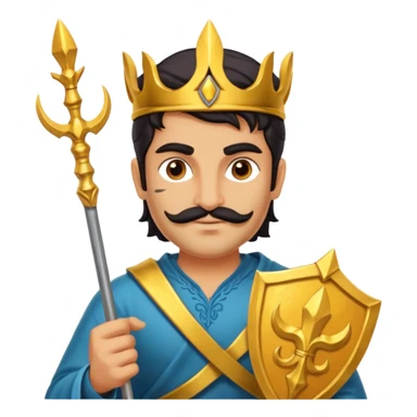 persian with saffron, scepter, trident sticker