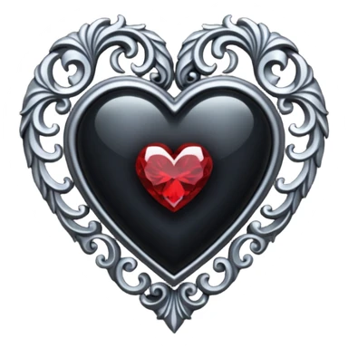 goth themed heart with a dark crystal sticker