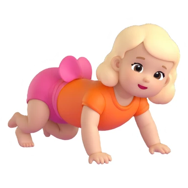 adorable baby girl crawling sticker
