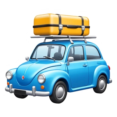 Road trip car with roof luggage rack sticker