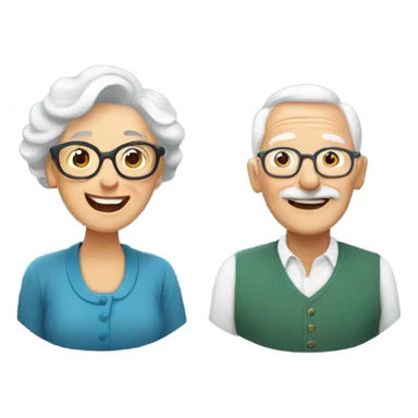 Happy grandpa and grandma  sticker