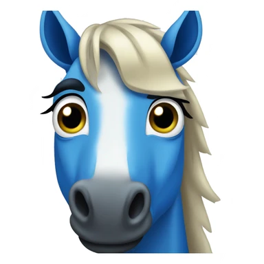 retarde blue horse and big eyes sticker