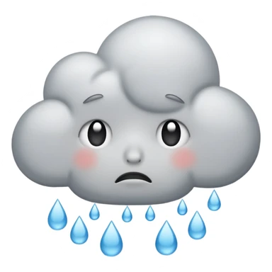 a sad cloud raining emoji sticker