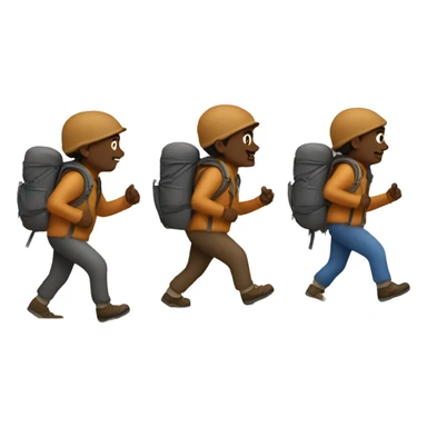 3 brown men hiking up a mountain sticker
